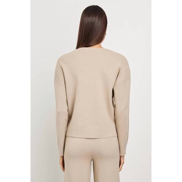 Rails Hollyn V Neck Sweater in Heather Oatmeal L - Picture 3 of 4